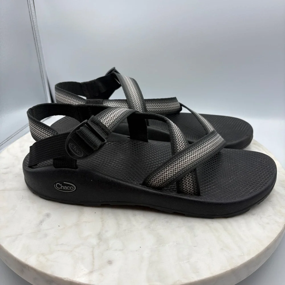 Chaco Z1 Classic Sandals Mens 13 Gray Black Strappy Athletic Hike Shoes Gorpcore